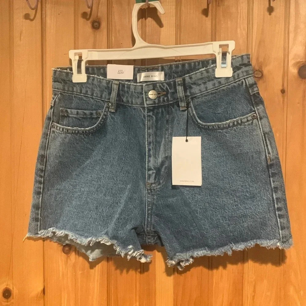New NWT ANINE BING Jean shorts size xs